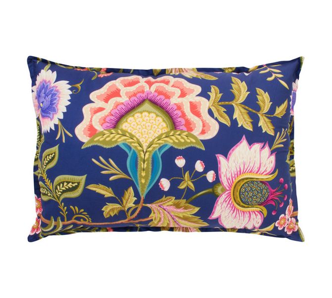 Jacobean Emb Scatter Cushion Blue 400 x 600 mm