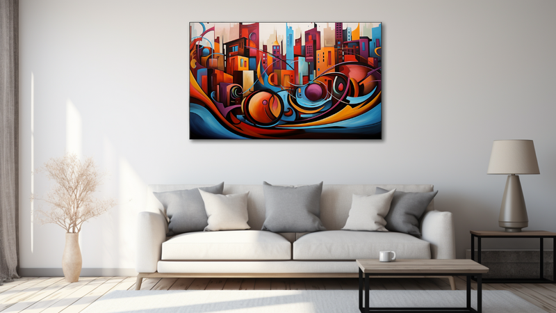 Canvas Wall Art - Cityscape Rhapsody Abstract - HD0508