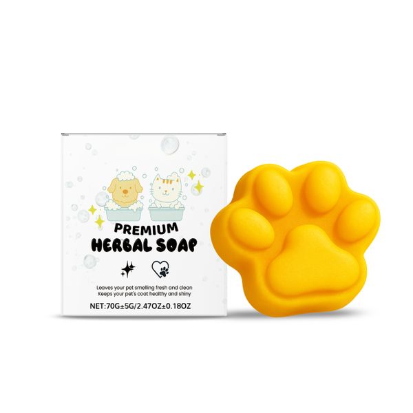 Natural Pet Soap Bar for Dogs Cats Plant-Based Cleaning Odour Removal 70g