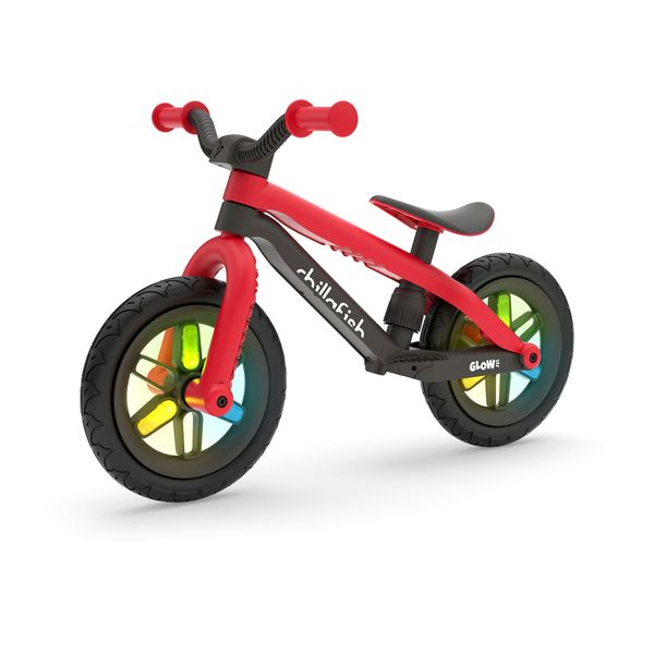 Balance Bike 12'' Chillafish BMXie Glow with Light-up Wheels - Red