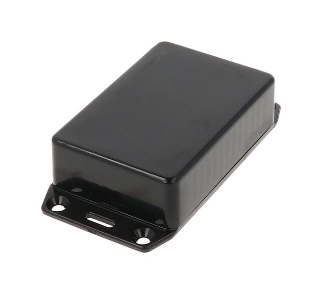 1591MFLBK ABS Enclosure 85x56x25mm Black Flame Retardant Flanged Lid IP54