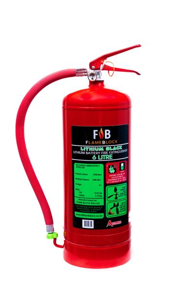 FlameBlock Lithium Battery Fire Extinguisher - 6 Litre