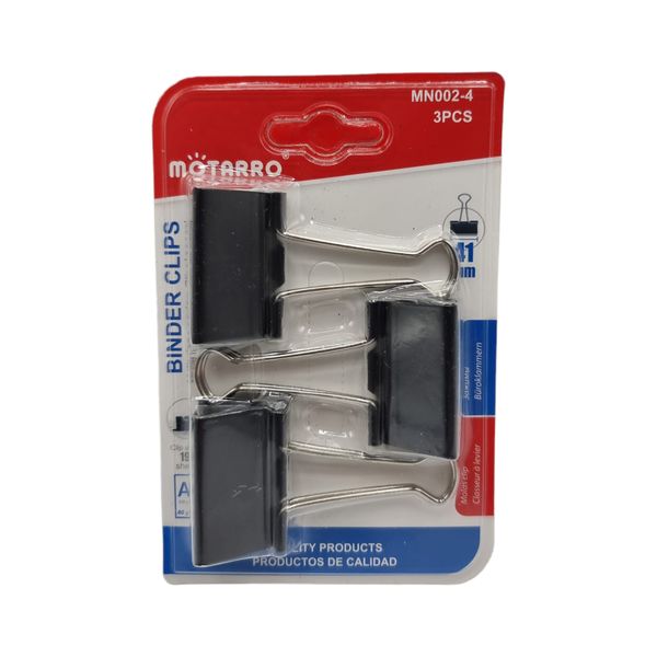 Motarro Big Office Clips 41MM - Binder Clips - Set of 3 Pcs