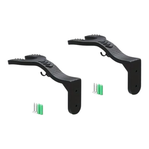 2-Pack Wall-Mounted Helmet Holders - U-Shaped Grip Hooks for Helmets &amp; Gear