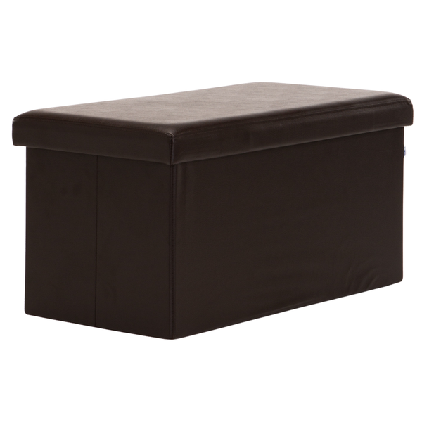 Kia Leather Touch Double Ottoman - Brown