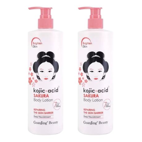 Pack of 2-Guanjing Kojic Acid Sakura Anti-aging Moisturize Body Lotion 480g Image