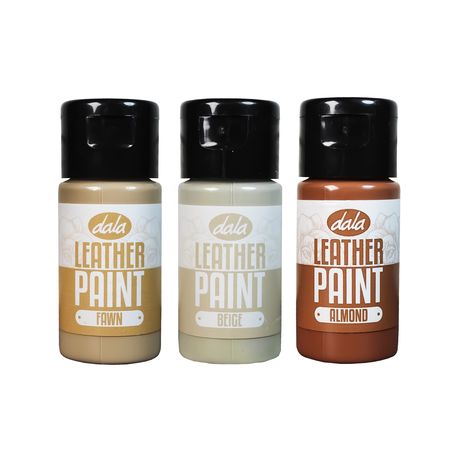 Dala Leather Paint Set 25ml Fawn, Beige, Almond - 3 Pack Image