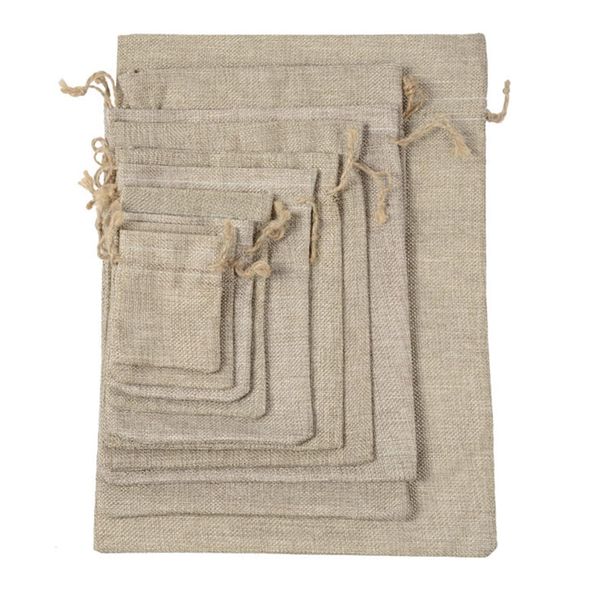 Decor Wedding Party Linen Gift Burlap Bags With Drawstring 11 Piece - Special