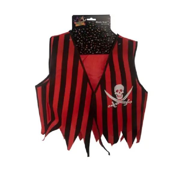Pirate Vest - Party Dress Up - Skull - Red &amp; Black (Halloween)