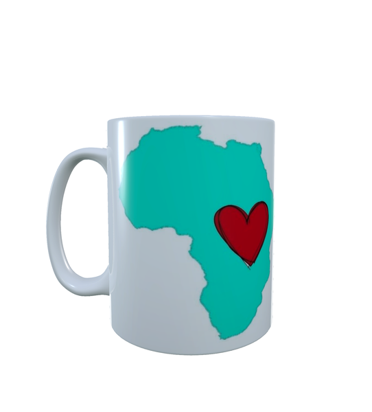 Africa Flag - Heart - Aesthetic - Coffee Mug