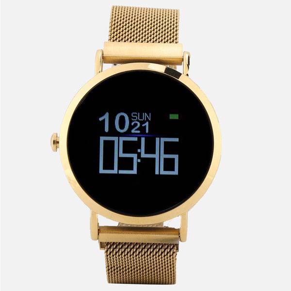 Fitness Wristband: Gold Steel