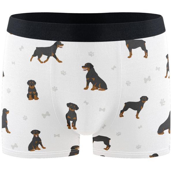 Men's Boxer Briefs Funny Dog Pattern Skin Soft Breathable White Underwear