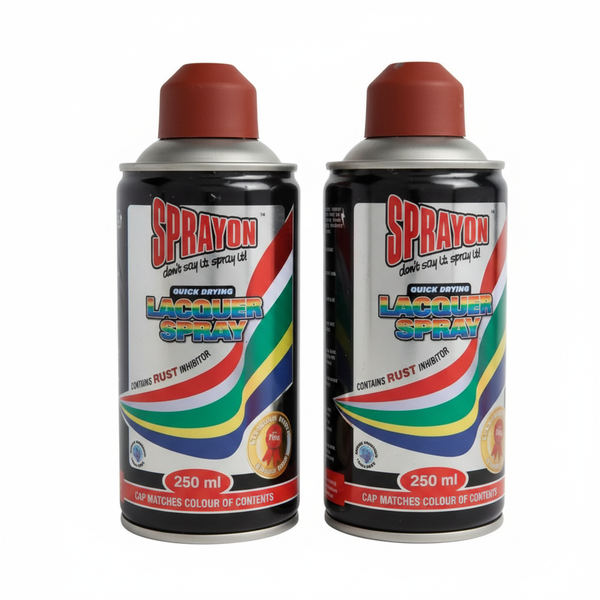 Sprayon Red Oxide Primer Spray Paint 250ml - Excellent Adhesion - 2 Pack