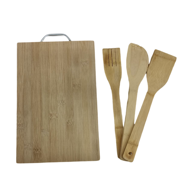 Bamboo Cutting Board &amp; Utensil Set