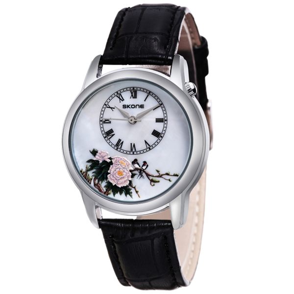 Skone Daisy Ladies Watch With Black Strap image