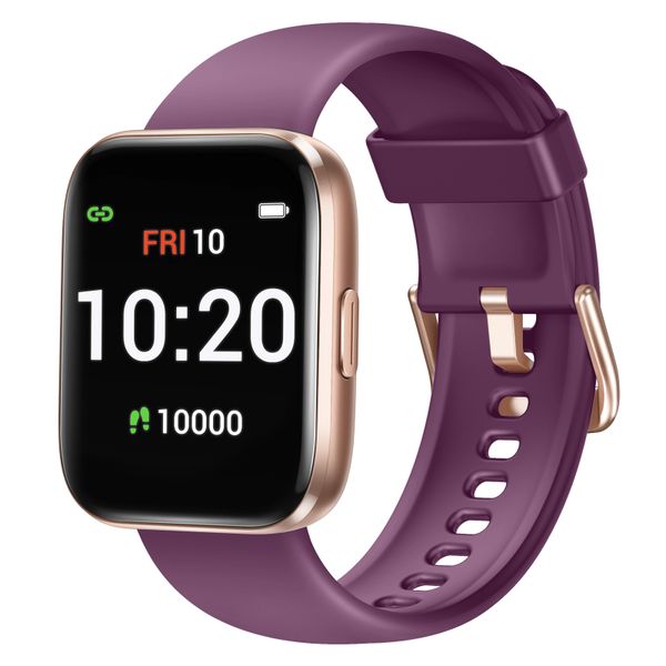 Letsfit - IW1 Smart Watch - Gold Case with Purple Band