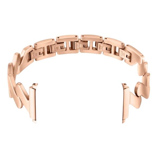 Matte Apple Watch Compatible Band with Unique Chevron Links - Rose Gold