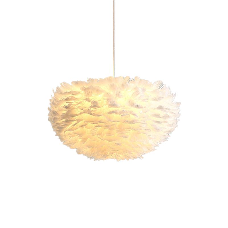 Ecomlight Feather Pendant Light - Soft Glow with E27 Bulb - 3-Color
