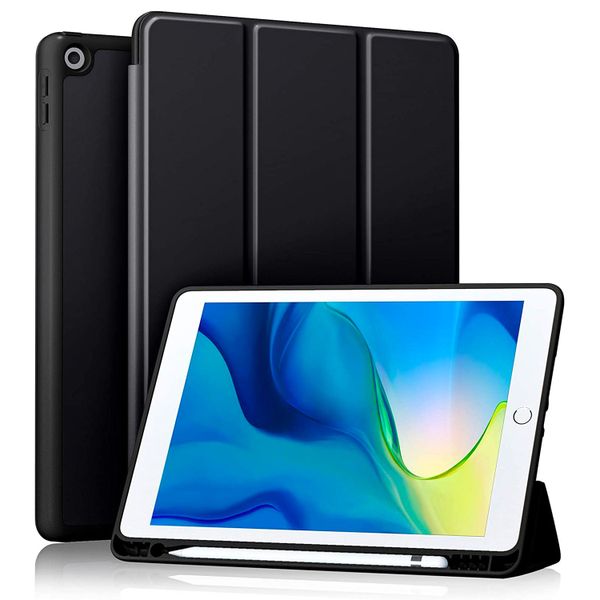 Protective Flip Cover With Pencil Holder Compatible With Apple iPad 10.2