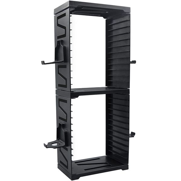 2-Ply Game Storage Stand Storage Tower with Hook for PS4 PS5 Game Discs