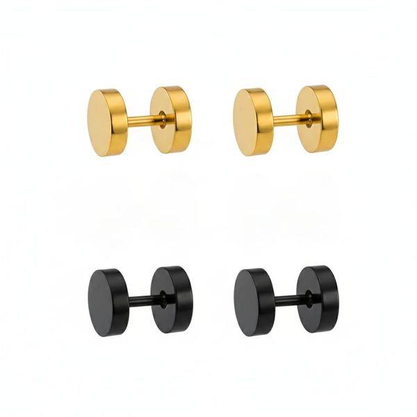Men's Waterproof Black Coated and Gold Metal Mixed Flat Back Studs 2-Pack