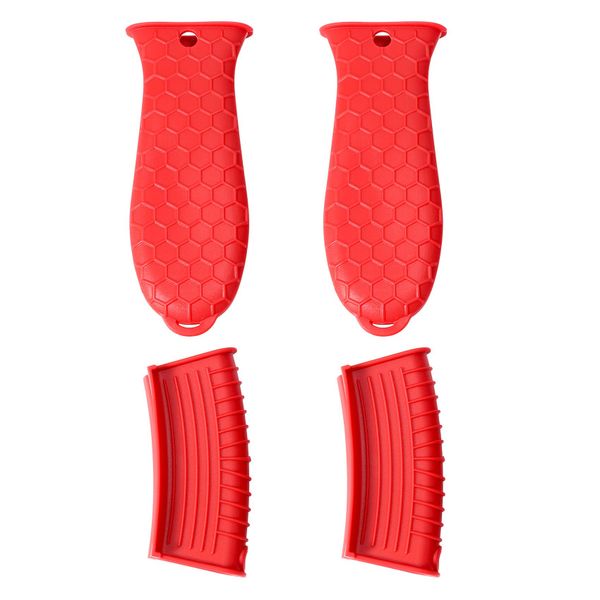 Silicone Hot Handle Holders Cover Cast Iron Skillet -Red