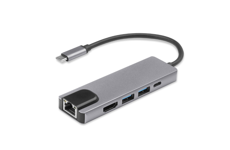 5 In 1 HDMI Rj45 Lan Adapter USB Type-C Connector