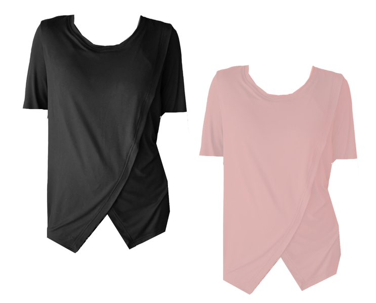Short Sleeve-2 Pack-Black &amp; Pink image