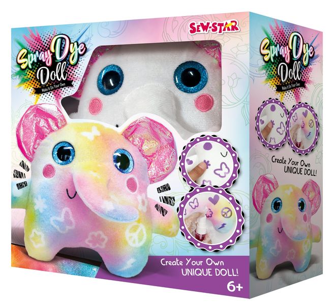 Sew-Star Spray Dye Elephant - Create Your Own Colourful Plush Friend