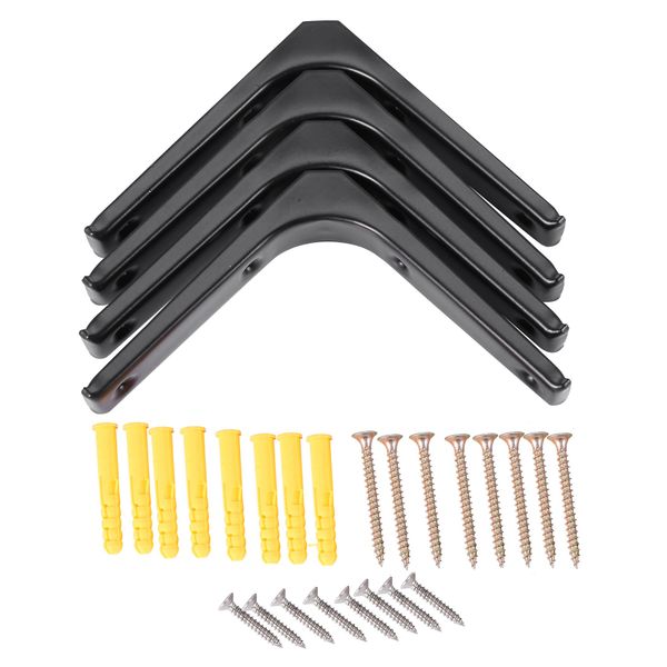 4 Pcs Iron Wall Shelf Bracket 4 x 4 Inch Heavy Duty Compatible with None