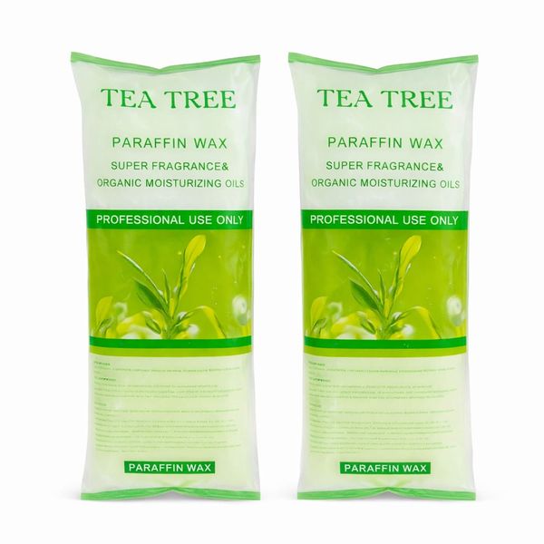 2 x Tea Tree Paraffin Wax Block 453g - Deep Moisturising, Hand, Feet, Elbow