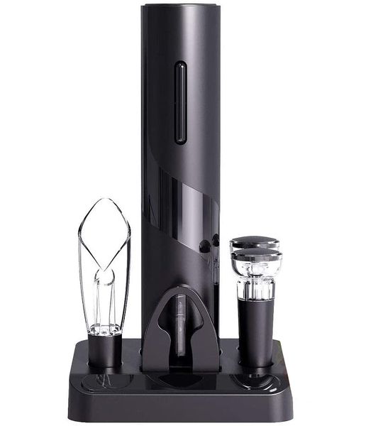 4 in 1 Electric Wine Bottle Opener Set - Black