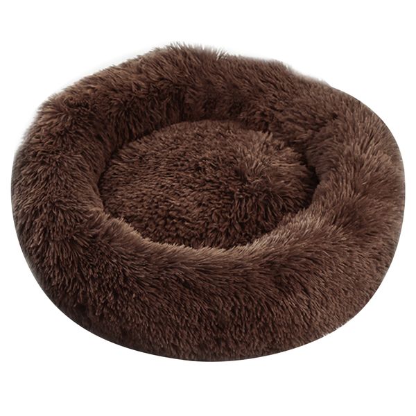 KingSzie 70cm -Long-Plush Round Pet Calming Bed For Dogs Cats