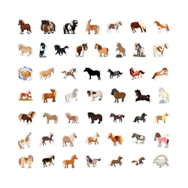 Beautiful Vibrant Ponies Journaling Stickers