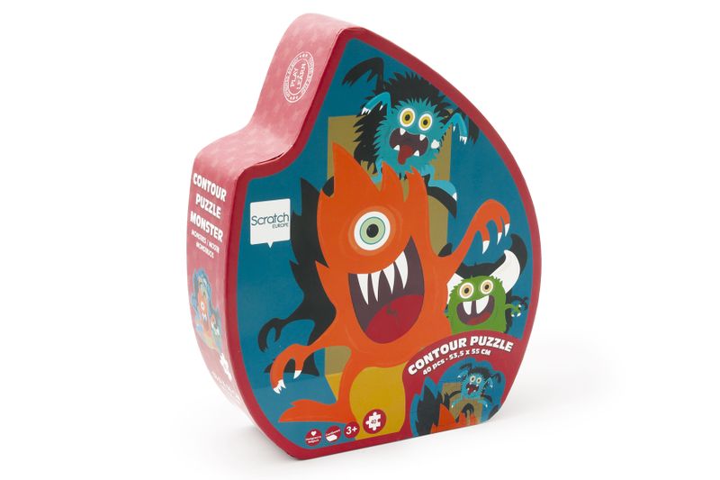 Scratch Europe Contour Puzzle - 40 Pieces Monsters