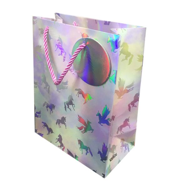 Pink Silver Unicorns Gift Bag