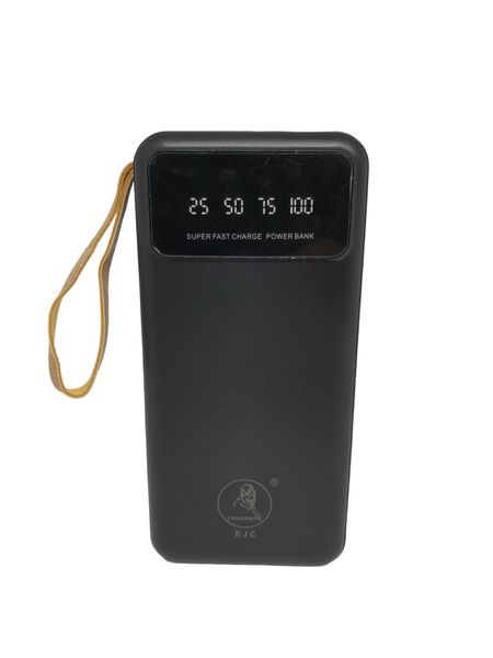30000 mAh Mobile Power Bank High Capacity With 4 Wire Charging Line - Black