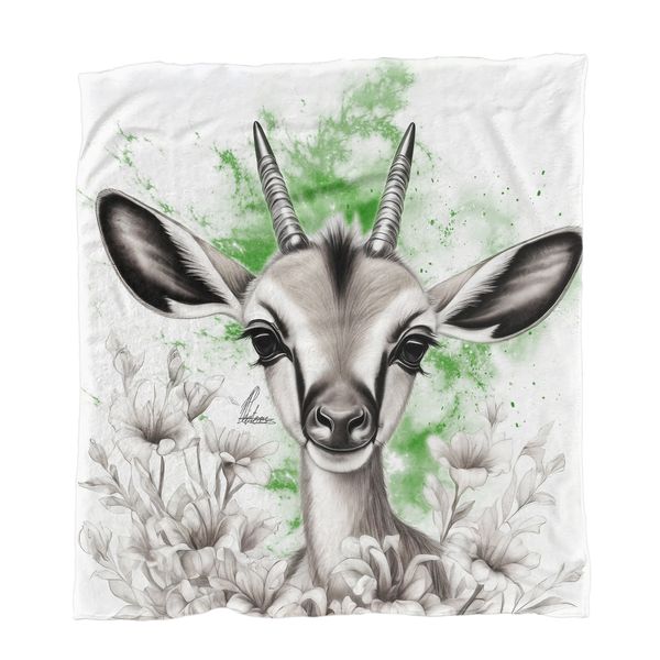 Green Baby Springbok Minky Blanket By Nathan Pie image