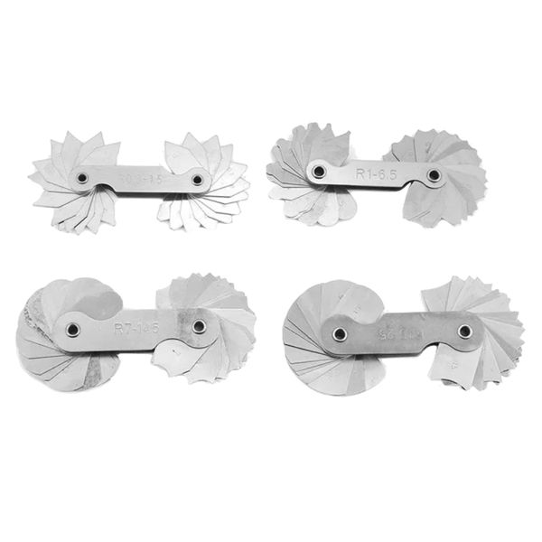 DIY Stainless Steel Fillet Gauge Radius Measuring Tool Set of 4