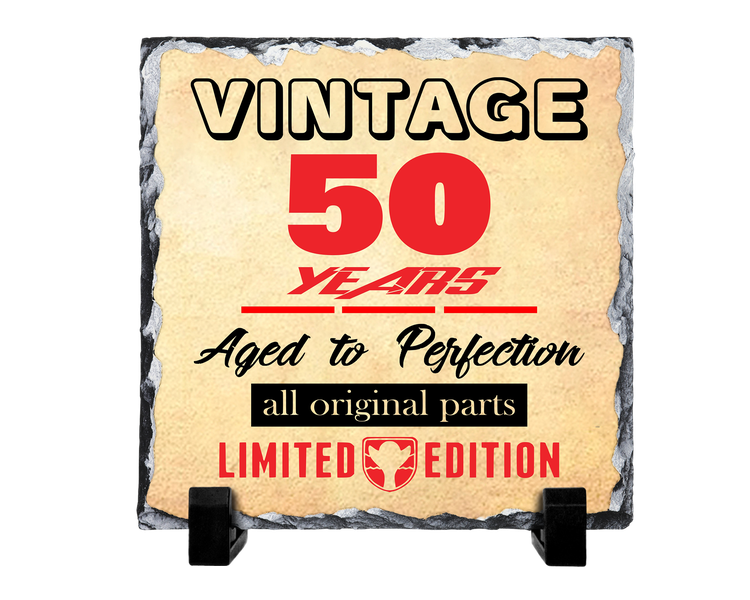 Vintage 50 Years 50th Birthday Gift Novelty Rock Slate