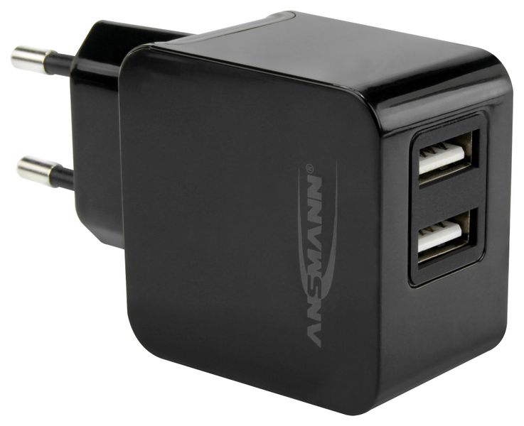 Ansmann 1001-0067 Charger, USB, 15.5 W, Dual Port, Black