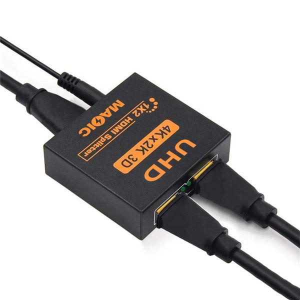 1 to 2 Port HDMI Splitter 4K Ultra HD for HDTV, 3D, TV, PC Computer