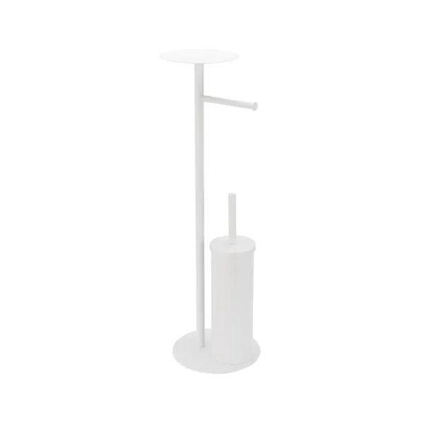 Toilet Brush and Paper Holder Set - White