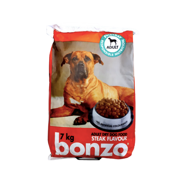 Bonzo- Steak Flavour Adult Dry Dog Food 7 kg