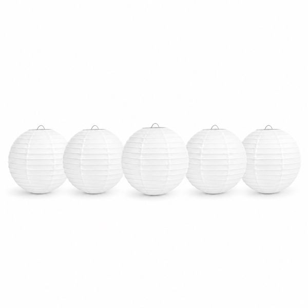 5 x Paper Lanterns - Classic Chinese Lantern - 20cm White Road