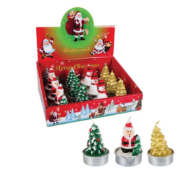 Bulk Pack x 12 Xmas Table Decor Candle