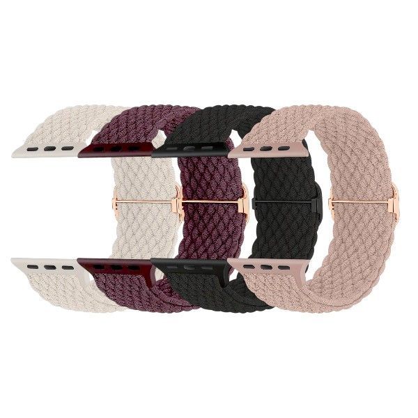 4-Pack Braided Nylon Adjustable Watch Bands - Multicolour - 42/44/45/49mm