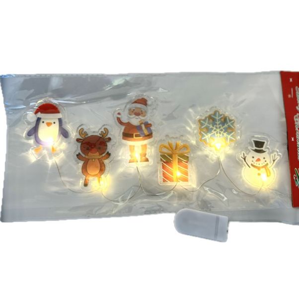 Window Christmas Sticker With Lights Bat. Op