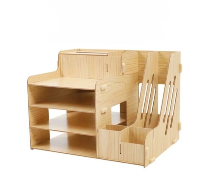 Multipurpose Wooden Desk File Document Organizer for Home School Office