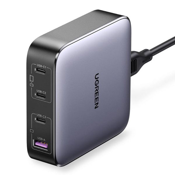 UGreen Nexode 4 Port 100W GaN Desktop Charging Station With Cable - Grey